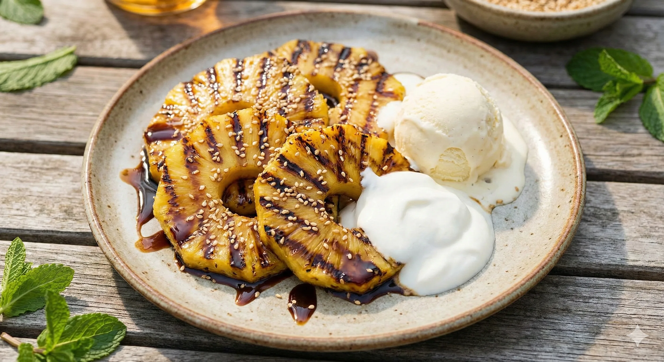 Abacaxi Grelhado com Gergelim: Sobremesa Rápida e Fácil