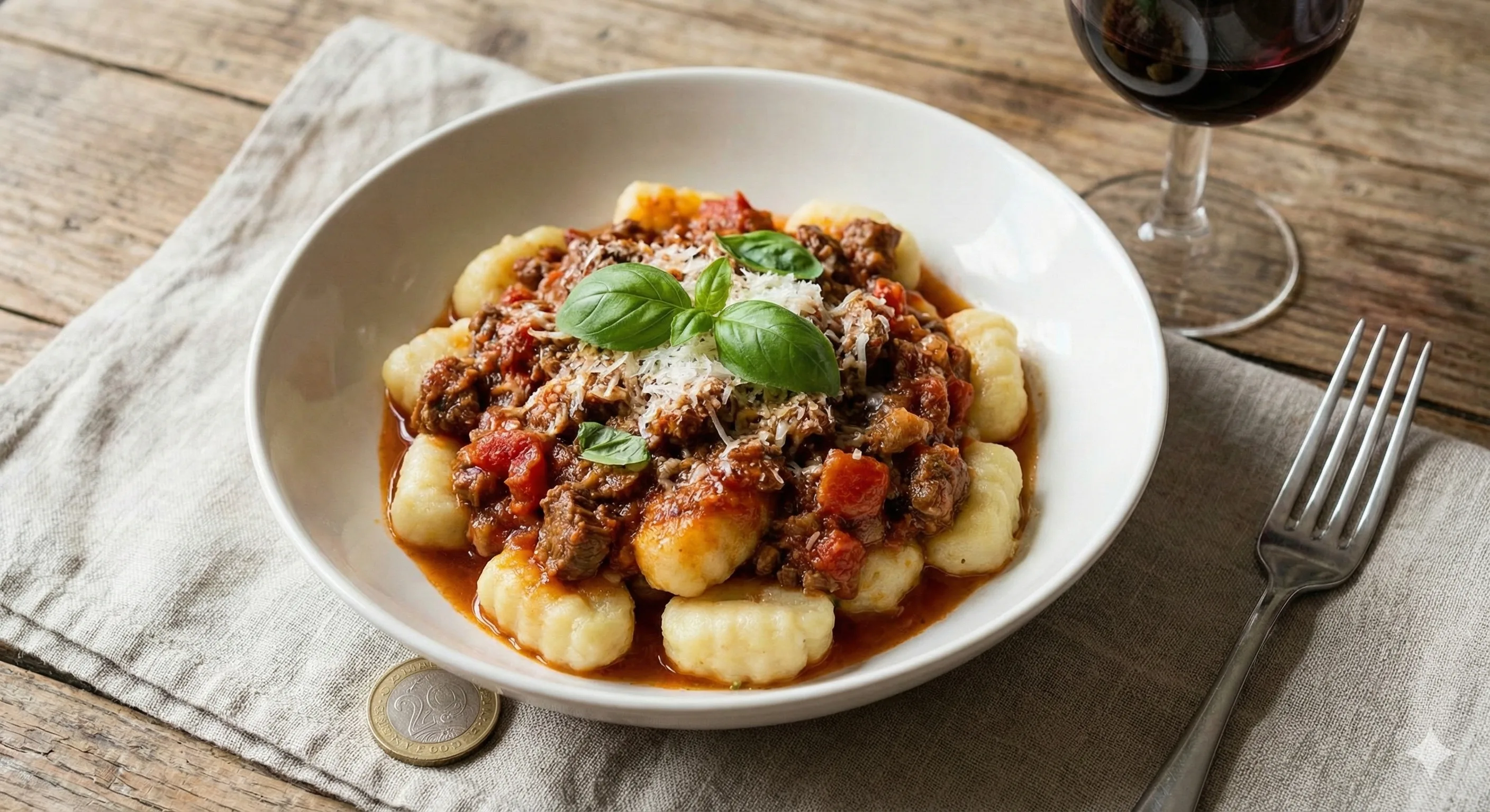 Nhoque da Fortuna com Molho à Bolonhesa