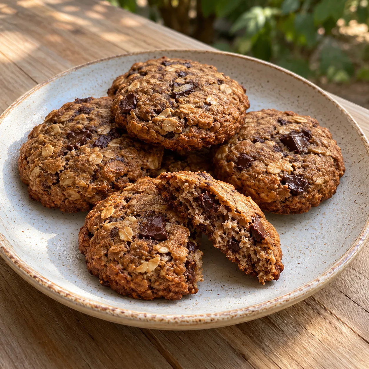 Biscoitos de aveia com café e chocolate