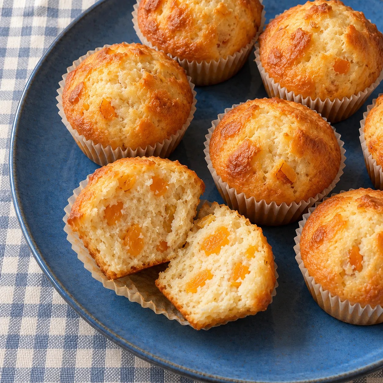 Bolinhos de iogurte com damasco e coco