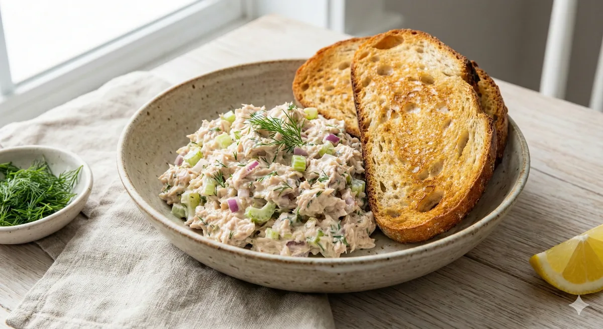 Salada de Atum Cremosa com Torradas: Receita Fácil e Leve