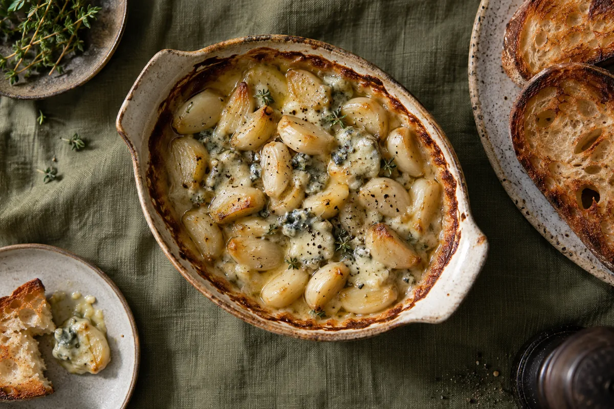 Alho Assado com Gorgonzola Cremoso: Aperitivo Irresistível