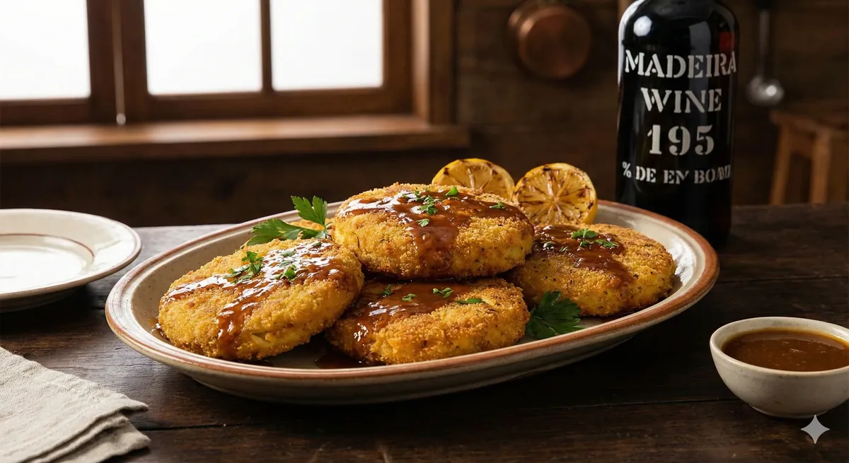 Achatadinhos de Bacalhau com Vinho Madeira