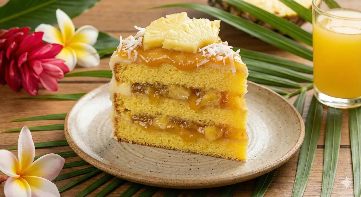 Bolo Baba de Moça com Doce de Abacaxi - Delicioso Sobremesa