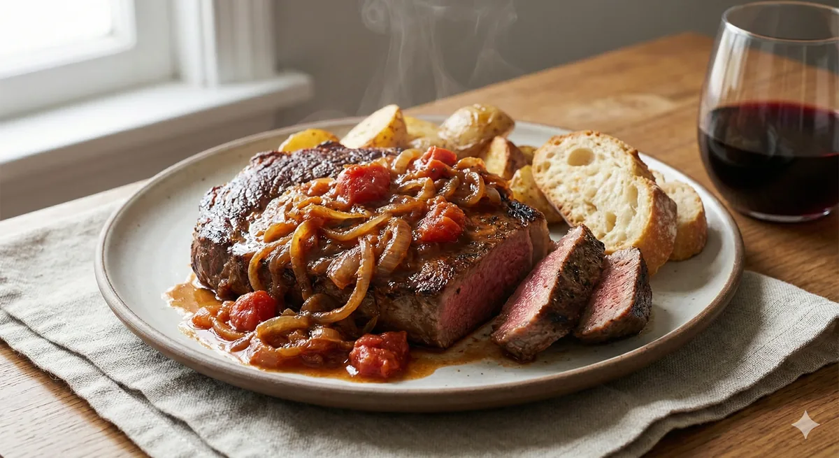 Bife ao Molho Acebolado e Tomate - Suave e Saboroso!