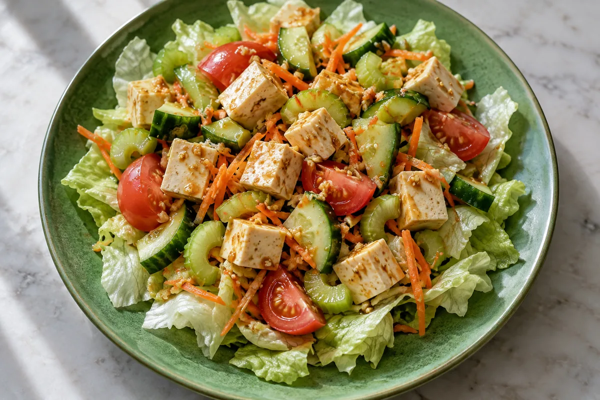 Salada Tofu Refrescante com Molho Ácido