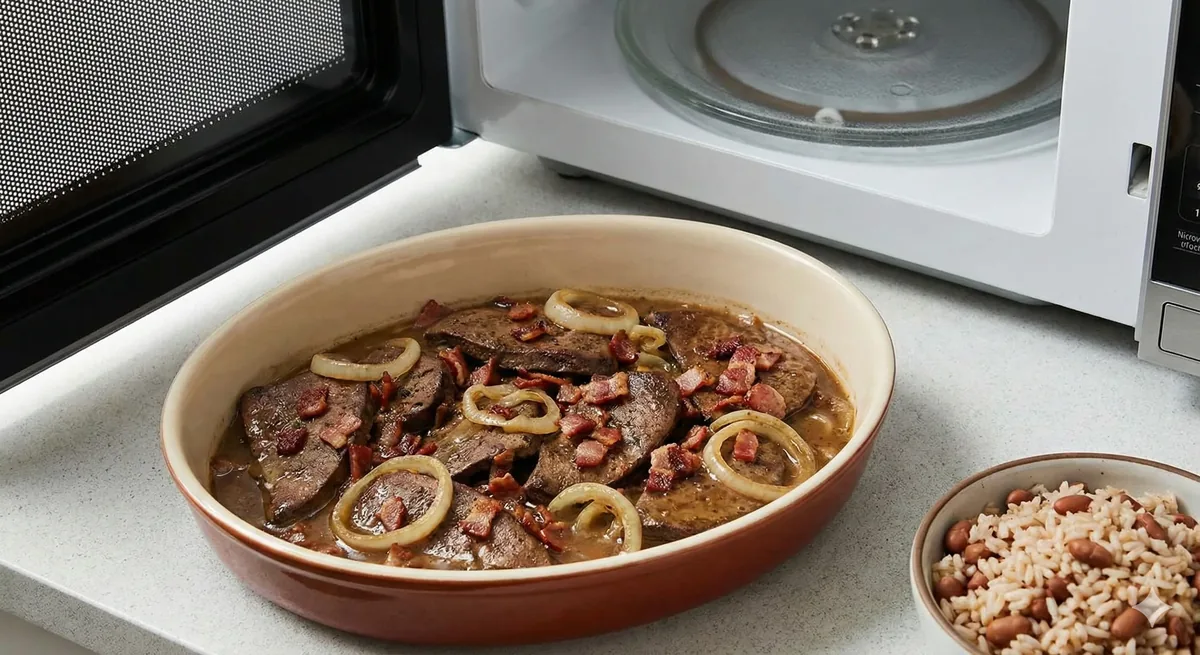 Bife de Fígado com Bacon e Cebola no Micro-ondas: Rápido e Saboroso