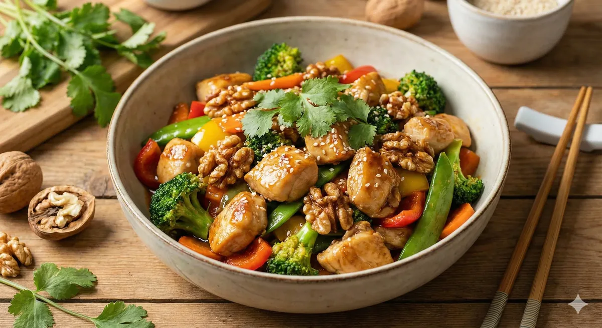 Frango com Nozes e Legumes: Receita Fácil e Saborosa
