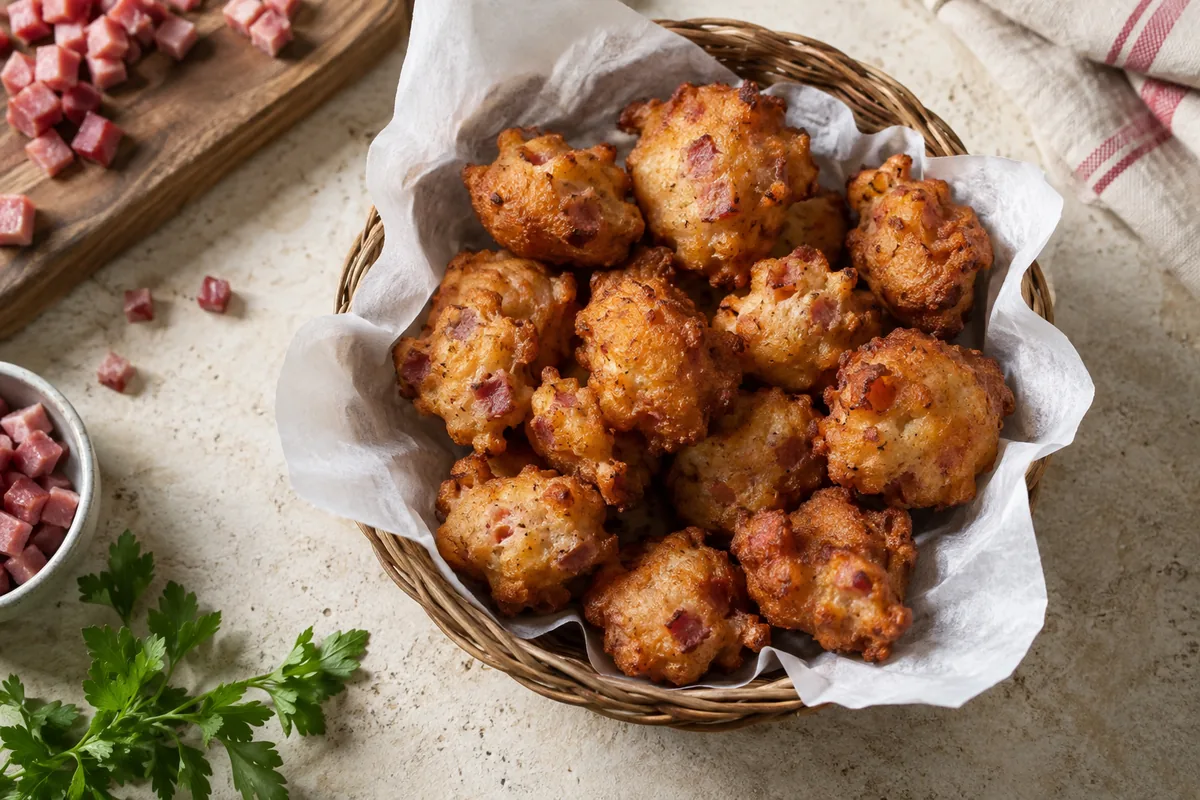 Bolinho de Presunto Frito: Crocante e Fácil de Fazer!