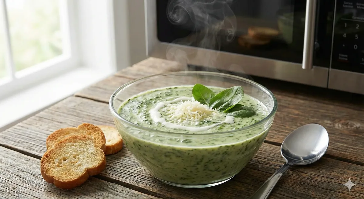 Creme de Espinafre Cremoso e Fácil (Receita de Micro-ondas)