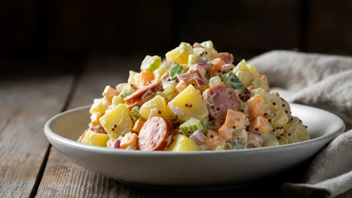 Salada Alemã de Batata e Salsicha Cremosa: Receita Fácil