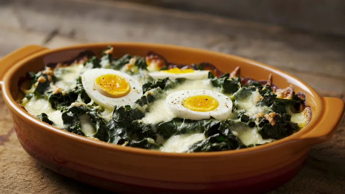 Acelga Gratinada com Mussarela e Ovos: Receita Fácil