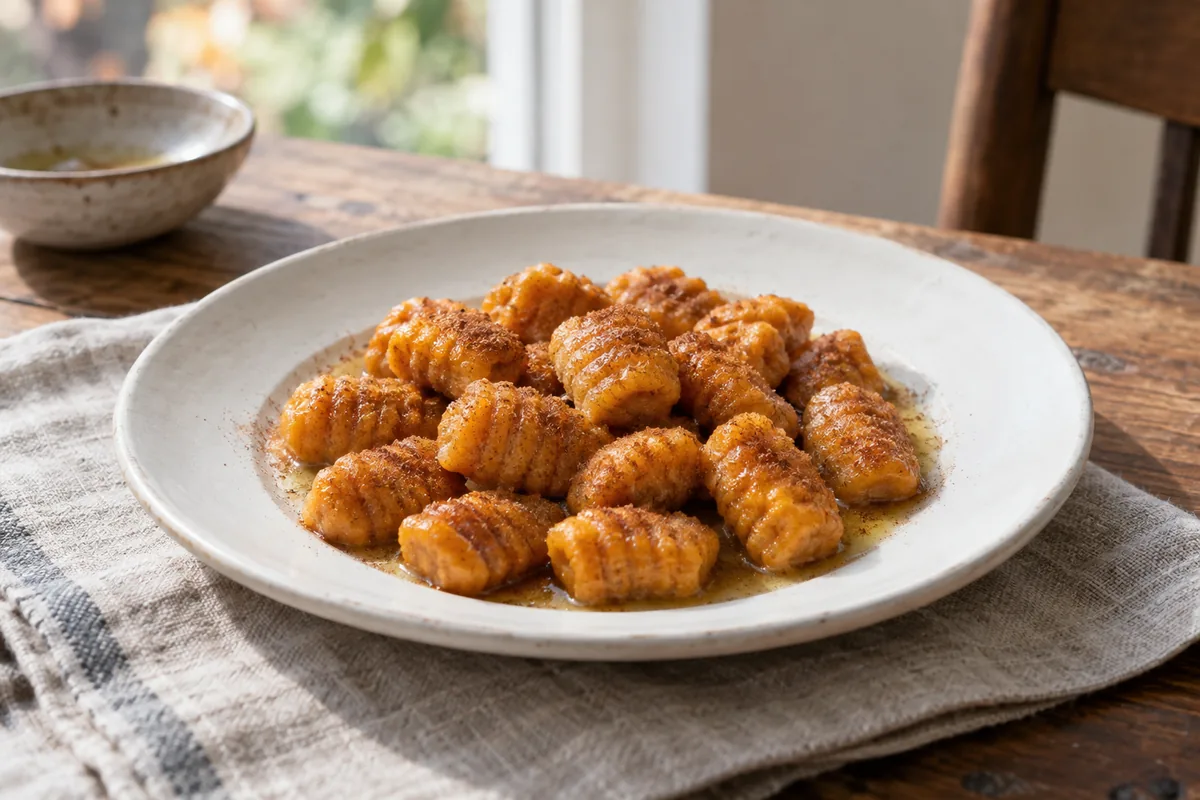 Receita de Nhoque de Batata Doce com Canela Caseiro