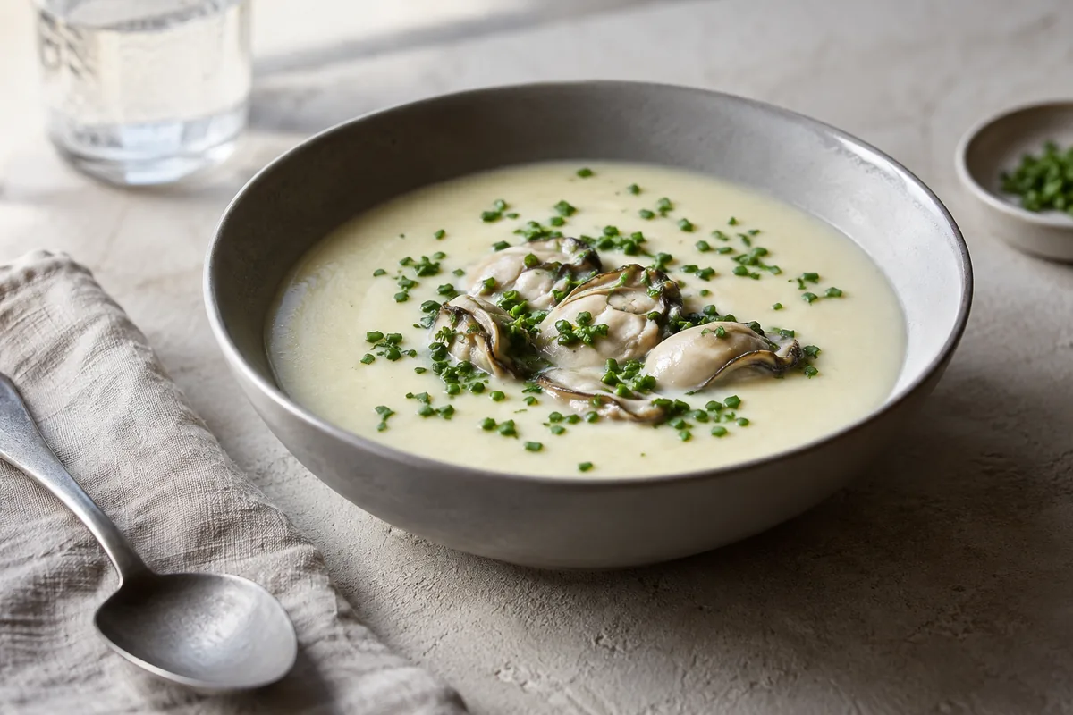 Sopa Cremosa de Batata com Ostras Frescas: Receita Gourmet