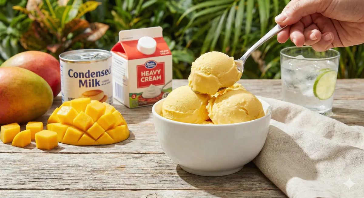 Sorvete de Manga Caseiro Cremoso: Receita Fácil e Rápida!