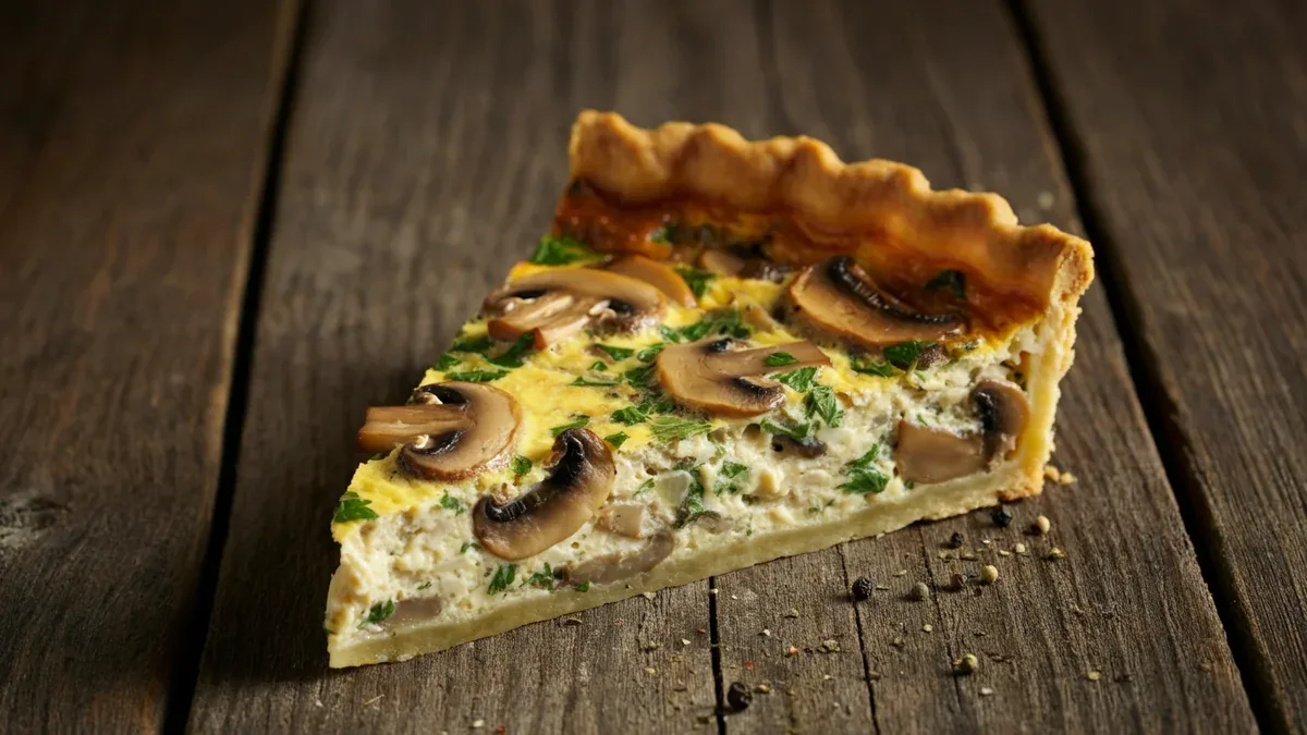 Quiche de Champignons Frescos com Alho e Salsinha