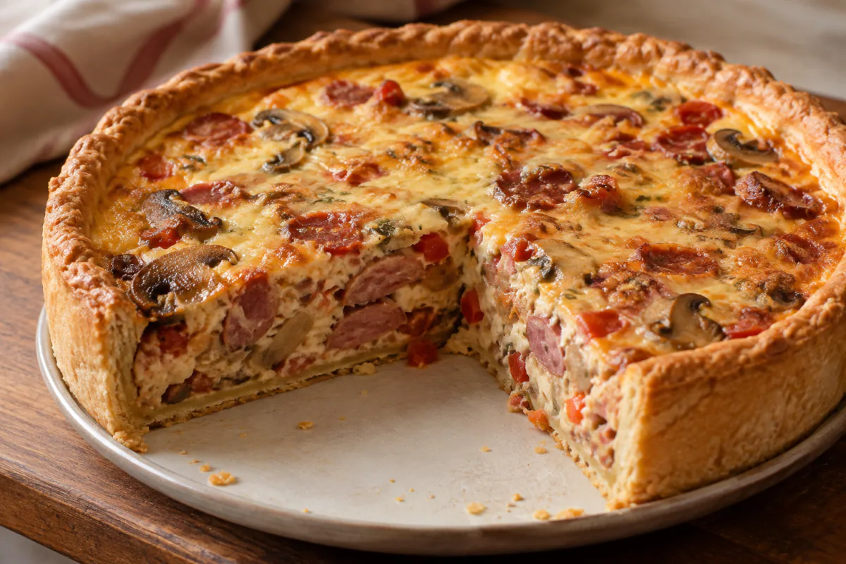 Torta de calabresa e queijo