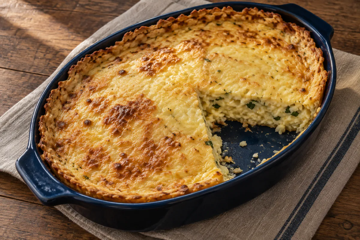 Quiche de arroz e queijo