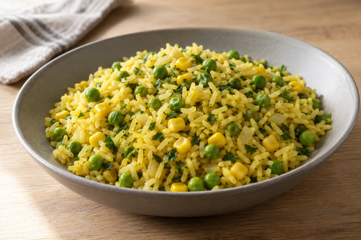 Arroz verde e amarelo